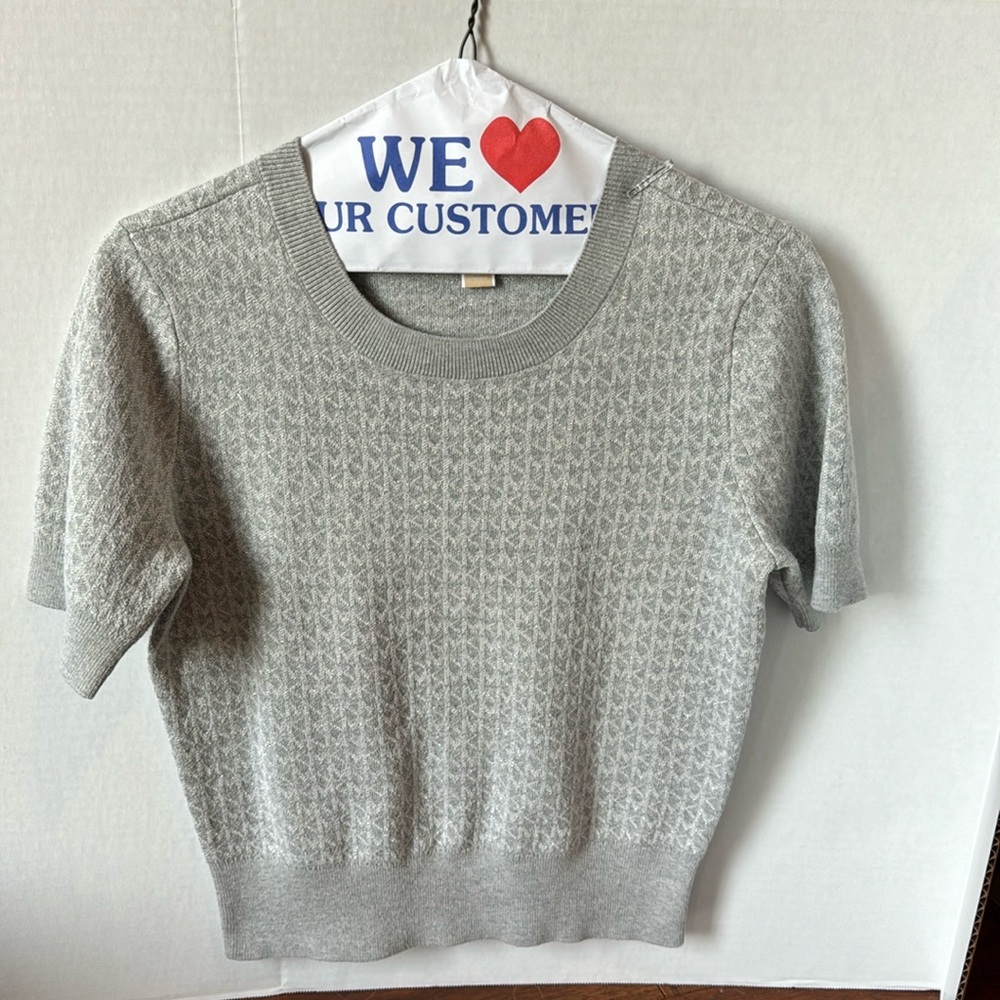 Grey and silver Michael Kors knit sweater top